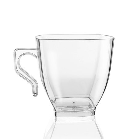 SMARTY HAD A PARTY 8 oz. Clear Square Plastic Coffee Mugs (192 Mugs), 192PK 6934C-CASE